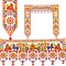 3 Pcs Indian Fabric Door Toran 39 Inch Ganesha Shubh Labh Bhandarwal Hanging Valance Traditional Wall Decorative for Window Home Temple Decor Wedding Diwali Navratri Puja Housewarming Decor